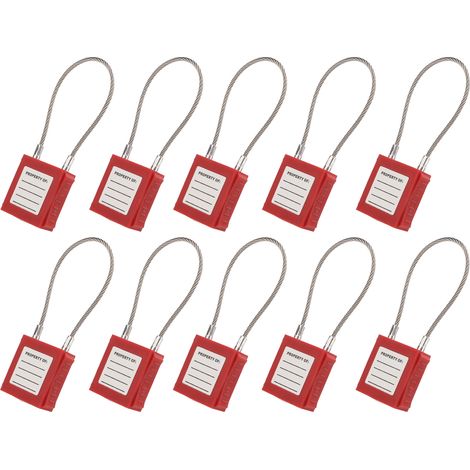 10 Cadenas de Sûreté en Acier Inox avec Câble et Clé pour Sécurisation Équipement (1/5)