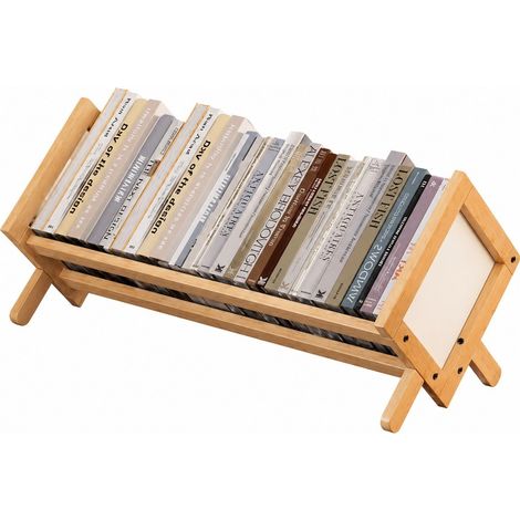 Étagère de bureau en bambou, organiseur multi-niveaux pour bureau à domicile, étagère de rangement simple, petite étagère de couleur originale - 50 cm (1/5)