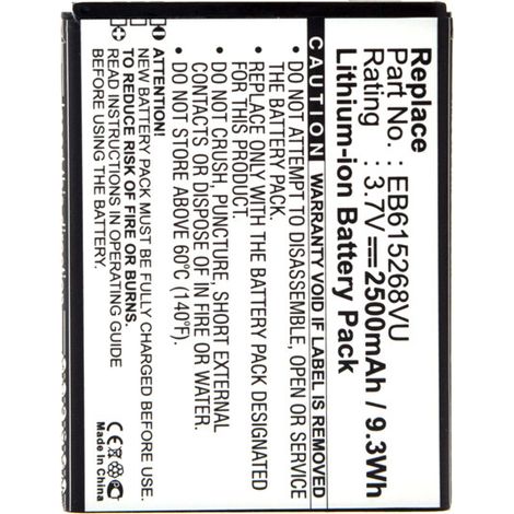 NX - Batterie téléphone, smartphone, GSM pour NTT 3.7V 2500mAh - EB615268VAEB615268VABX (1/4)