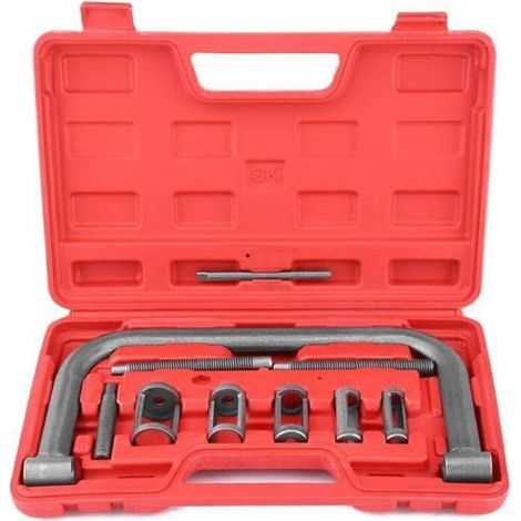 Valve Compressor Spring Kit, 10Pcs Portable Portable Valve Printemps Compressor Clamp Tool Kit Ensemble Outil De Désinstallation Installateur avec étui de transport pour Vélos De Voiture De Moto (1/4)