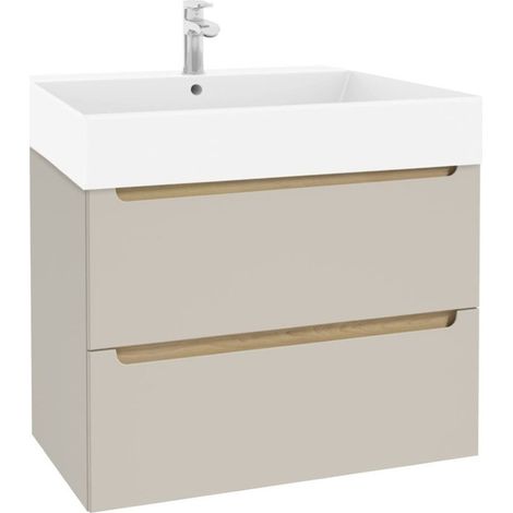 Meuble suspendu avec vasque - Naturel - Stilla - 80x60x45 cm - cachemire (1/3)