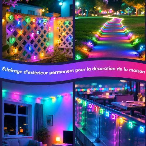 Guirlande lumineuse intelligente pour avant-toits 24V 30 m LED RGB étanche IP65 22 × 13 × 22 cm 1,52 kg – Livraison gratuite