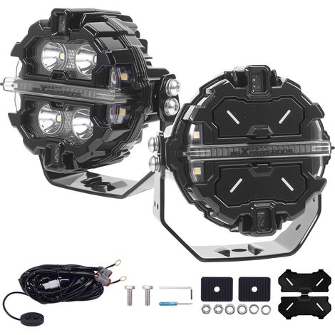 LED Auxiliary Lights Round 3.5" RGB DRL For Off Road ATV Amber 3000K White 6000K (1/5)