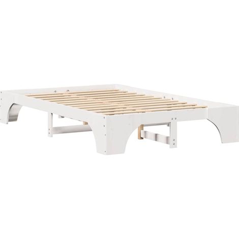 Lit double,Lit adulte,Cadre de lit Blanc 140 x 190 cm Bois massif en pin CFW5715594 (1/5)