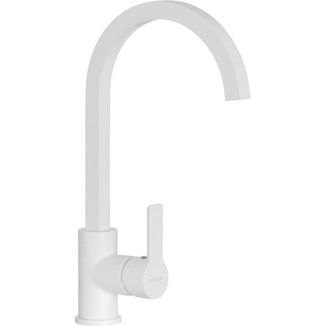 SCHOCK Miscelatore Aquacube Monocomando con Canna Alta Squadrata Curvata, Colore Bianco Assoluto, h330 (1/5)