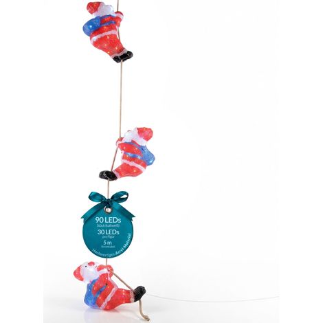 Monzana LED Acryl Figur Weihnachten Außen Innen Schneemann Santa Eisbär Pinguin Teddy Hirsch Wichtel Stern Weihnachtsmann Weihnachtsdekoration Weihnachtsbeleuchtung Dekofigur Weihnachtsmann Trio