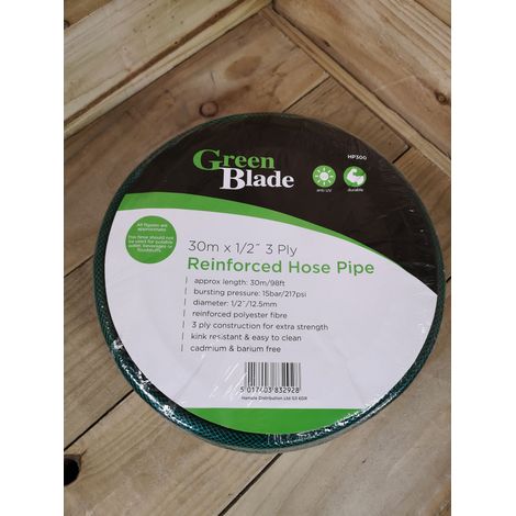 30m Reinforced Garden Hose Pipe / Hosepipe in Green (1/3)