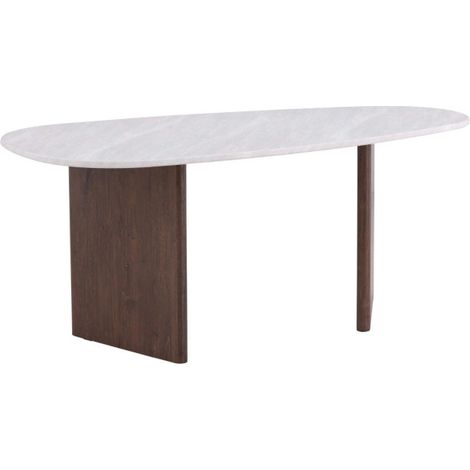 Paris Prix – Table extensible ovale 180cm – MDF gris clair – Jusqu'à 6 couverts – Revêtement papier 3D – Capacité de charge 50kg (1/5)