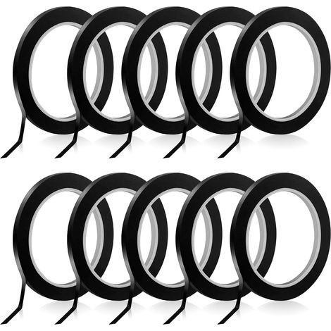 10 Pieces Whiteboard Adhesive Tapes, 66 m Black Graphic Grid Tape Marking Whiteboard Self-Adhesive Tape for Whiteboards, Office, School (1/5)