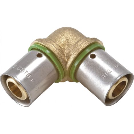 QUICK PLOMBERIE Raccord coudé 90° à sertir laiton D.16 pour tube en per