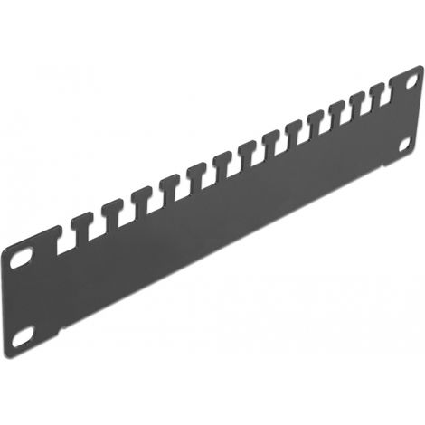 Delock Riel de soporte de cables de 10 1U negro