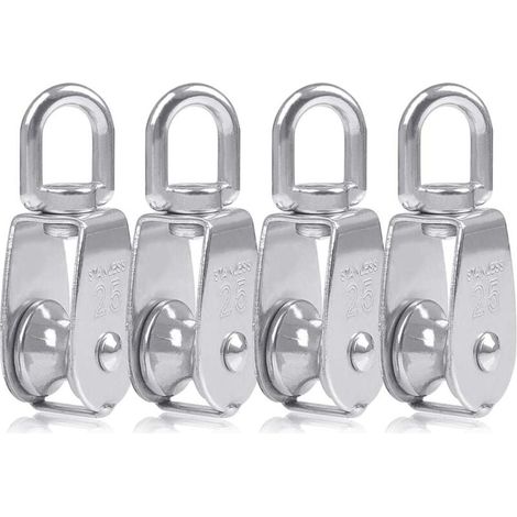 4 Pcs Blocs Monobloc en Acier Inoxydable 304, Grue pour Poulie M25, Charge Pivotante de 150 kg (1/4)
