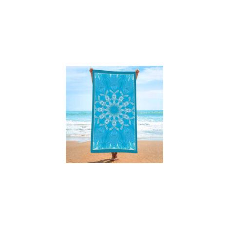 Strandtuch, ultrafeines und saugfähiges Strandtuch aus Fasern, bedrucktes Handtuch, Strandmatte - Crezuo