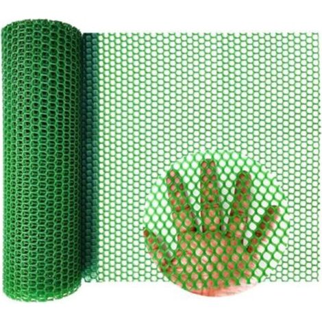 Rouleau Grillage Hexagonal Plastique pour Volailles, Lapins, Jardin, 40cm x 3m, Résistant et Pratique (Vert)