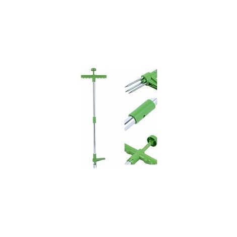 Aougo – Désherbeur manuel vertical rotatif télescopique – Poignée en acier – Outil d'extraction de racine avec 3 griffes – Efficace contre pissenlits (1/6)