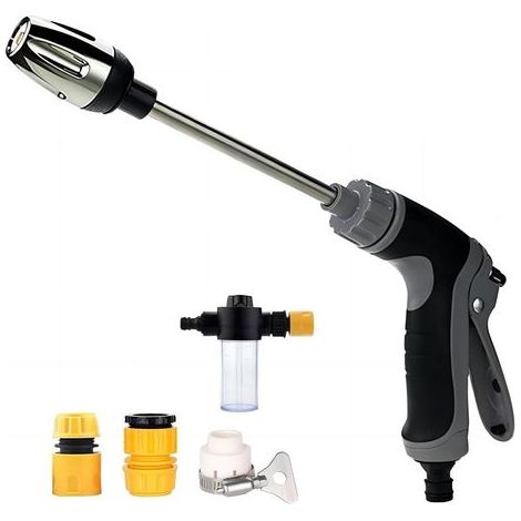 Nettoyeur Haute Pression,Haute Pression-Pistolet Puissant 15x, Buses Multi-Angles, Réglable et Universelle pour Voiture,Terrasse & Jardin (1/5)