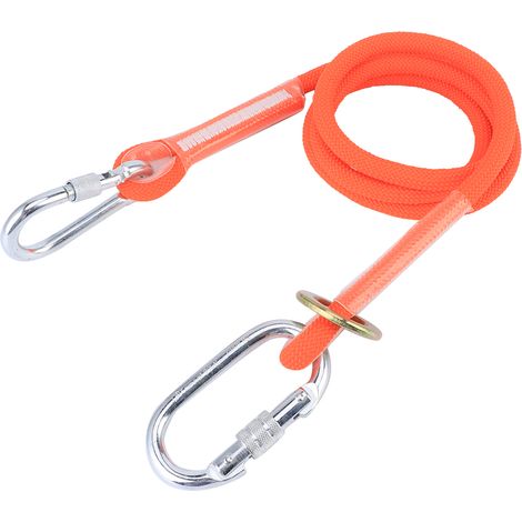 Corde de sécurité pour travaux aériens avec petite boucle de 1,6 m, longe de sécurité pour la construction extérieure