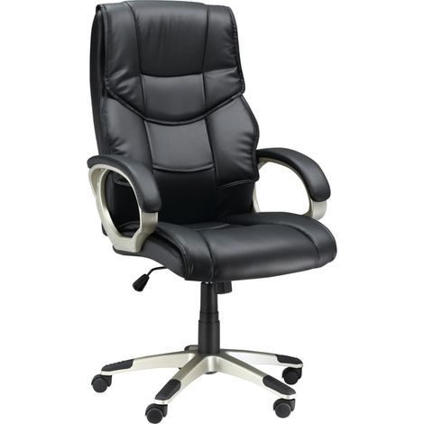 Ergonomischer Bürostuhl, verstellbar, mit Wippfunktion und Rollen, schwarz MODENUIT (1/5)