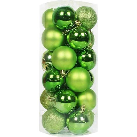 Sapin de Noël Vert Pendentifs de Noël Décoratifs Incassables Boules de Noël à Suspendre 30 mm Lot de 24 (1/5)