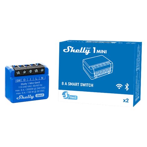 SHELLY WLAN-Schaltaktor 1 Mini Gen 3, blau