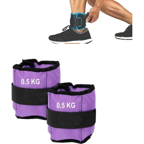 Pesi per Polsi e Caviglie (2 x 0.50 kg) Wrist/Ankle Weights con Cinturino Regolabile (1/3)