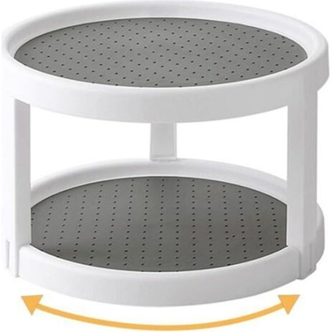 Étagère à épices rotative antidérapante à 2 niveaux, 25 cm, pour garde-manger, cuisine, comptoir, meuble de rangement (1/5)