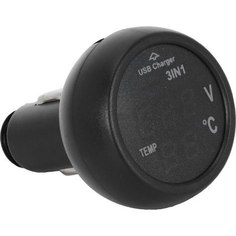 Digitales Thermometer, tragbarer USB-Autolader zum Überwachen und Laden von 12V/24V (1/5)