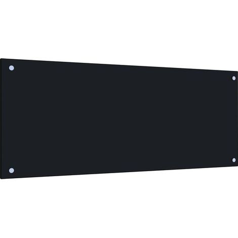 Dosseret de cuisine Fond de hotte Crédence de cuisine Noir 100x40 cm Verre trempé NSME5034 (1/5)