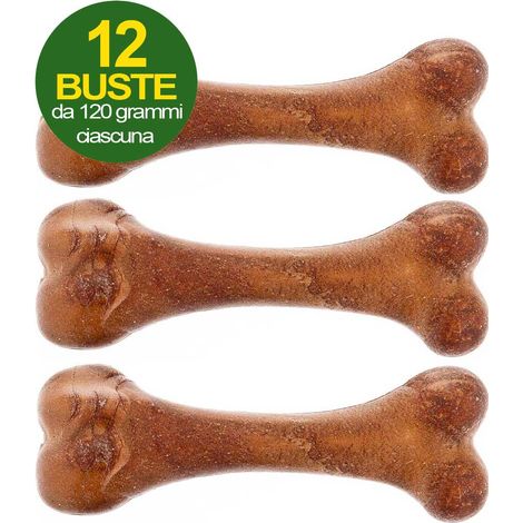12 buste da 120 g: Snack Selvatico salmone e limone per cani adulti di media taglia 12 buste da 120 g ciascuna