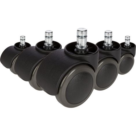 5x roulettes ROLO FREE sans frein pour sols durs 11mm / 50mm hjh OFFICE