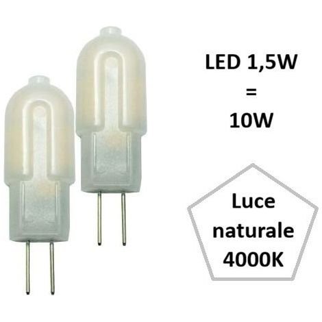 CONFEZIONE DUE LAMPADINE G4 1,5W 120 LUMEN LUCE NATURALE 4000K (1/2)