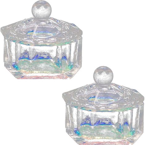 Bol En Verre Pour Nail Art - Réservoir À Poudre Et Liquide Acrylique - Avec Couvercle Anti-Répandu - Pour Manucure Professionnelle Et Maison - 1 Pièce (1/5)
