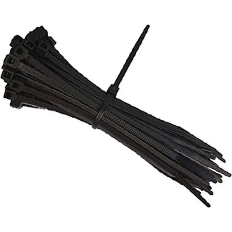 Colliers Électricien Lot de 100 - 2,5 x 200 mm - Noir - Résistants et Pratiques - D-Work