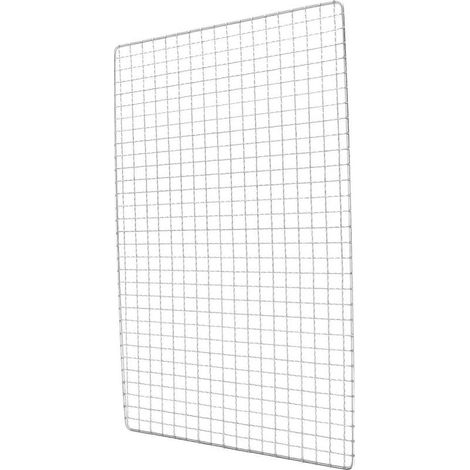 Griglia per barbecue in acciaio inox con fori quadrati e rete metallica multiuso (26 x 44 cm) (1/5)