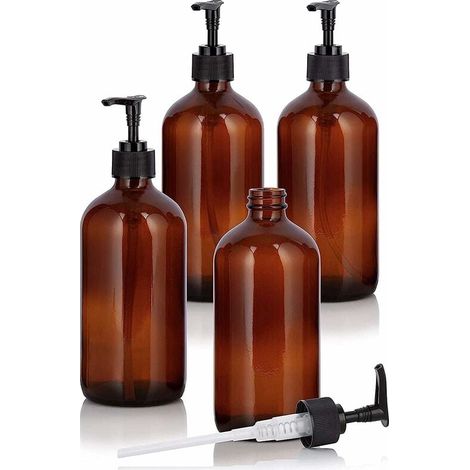 Distributeur De Savon - 500 Ml - Pompe En Plastique Pet - Pour Cuisine Et Salle De Bain - Lot De 4 (1/5)