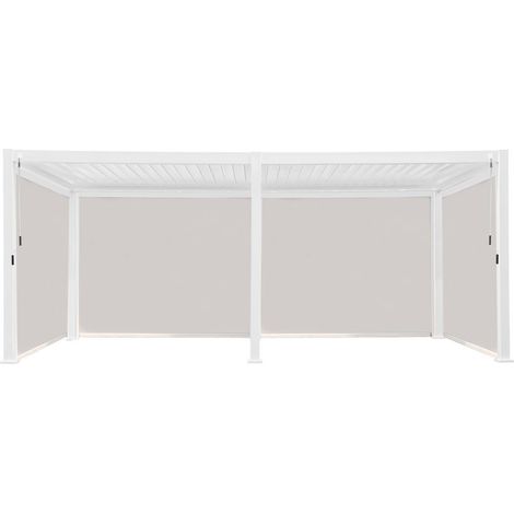 sweeek - Pergola mit Lamellendach Triomphe 3x6m + 4 Markisen 3m