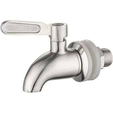 Distributeur d'eau rotatif en acier inoxydable 304, robinet de 16 mm pour jus, bière, vin, fontaine à boissons, pièce de rechange argentée (1/4)