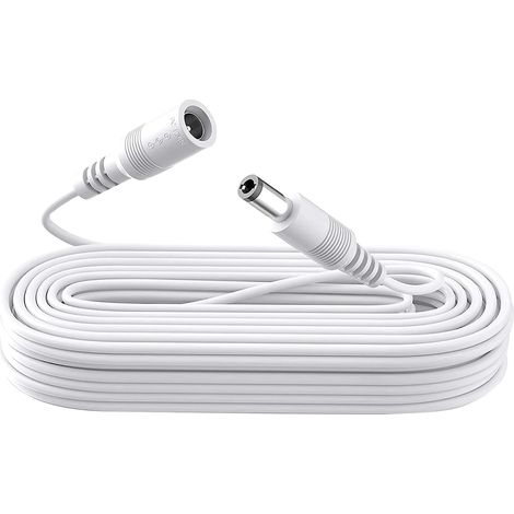 Câble d'extension d'alimentation CC de 6 m, en cuivre Pur, Adaptateur Secteur 12 V CC, 5,5 mm x 2,1 mm, pour caméras de vidéosurveillance, routeurs, Rubans LED, imprimantes et Plus Encore - Blanc (1/5)