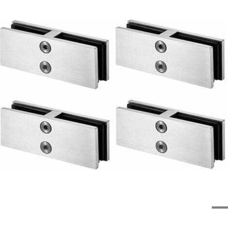 Pince de fixation pour balustrade en verre - En acier inoxydable 304 - Pour balustrade en verre - Clôture de piscine (4, 180 degrés) (1/4)