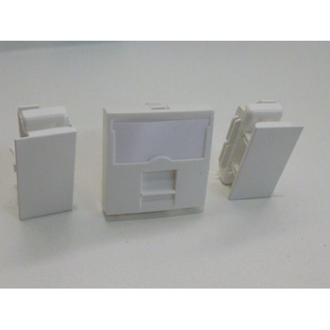 Prise reseau RJ45 CAT 6 STP type 45x45mm pour goulotte d'installation 2 modules LOGIX PLANET WATTOHM 49069