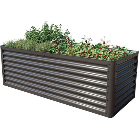 PRIMEYARD Hochbeet LUCA anthrazit Stahlkonstruktion 180x75x60 cm
