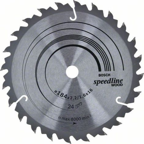 Bosch Speedline Wood Lama per sega circolare 184x16 mm per legno (1/3)