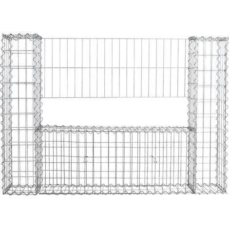 Gabionen Mauer Gartenzaun 140x20x100 cm Gabione Steinkorb Rank-Gitter Draht