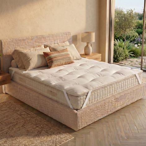 Surmatelas Nuage 90x190 cm - Garnissage 100% microfibre - Coutil en polyester - 4 cm d'épaisseur (1/5)