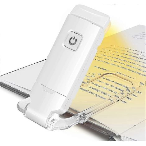 Lampe de lecture LED rechargeable USB, lampe de chevet portable à pince pour lire au lit le soir avec veilleuse respectueuse des yeux (1/5)