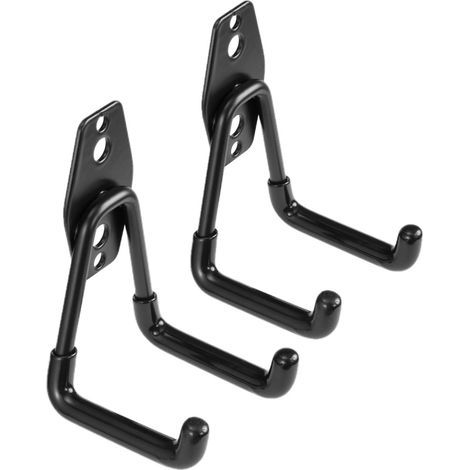 Werkzeughaken aus Stahl für die Garage – Robust – Wandmontage – Rutschfest – Elegantes schwarzes Design – 2er-Set (1/5)