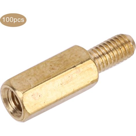 Abstandshalter-Messingkupplungen M3-Sechskantmuttern (Einzelkopf) – Ersatzsets für Leiterplatten, M3 x 10 (100 Stück) (1/5)