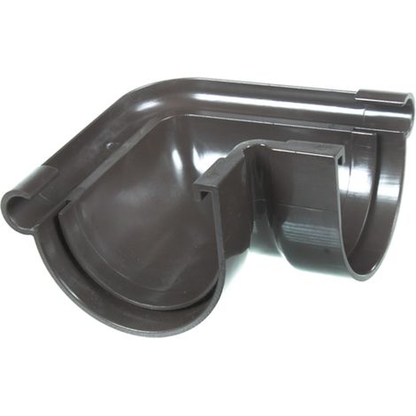 First Plast – Raccord angle extérieur 90° PVC pour gouttière 16 demi-ronde marron – Résistant aux intempéries – Garantie 10 ans (1/3)