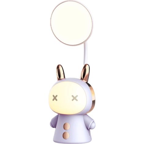 Children's Table Lamp with Night Light, Cute Cartoon Table Lamp, 360° Gooseneck Folding LED Reading Lamp, Bedside Table Lamps for Children's Bedroom