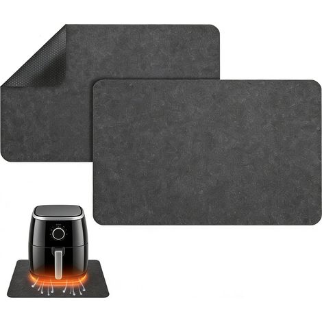 2pièces Tapis Résistant à la Chaleur,Protecteur de Comptoir,Tapis Ignifuge,Protecteur de Plan de Travail de Cuisine,pour Friteuses à Air Chaud,Micro-Ondes,Machines à Café(44x30cm) (1/5)